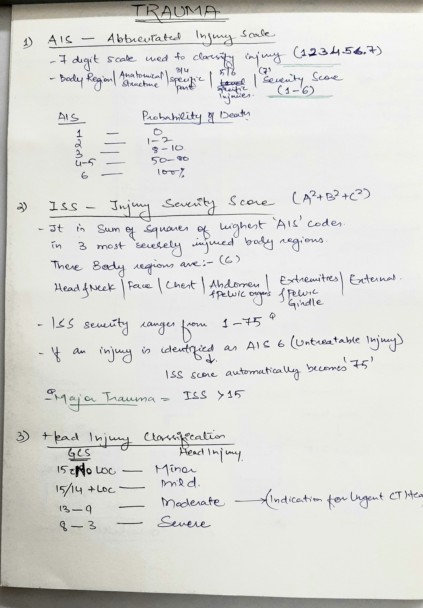 Surgery Notes - Trauma and head injury (part 1) #Trauma...