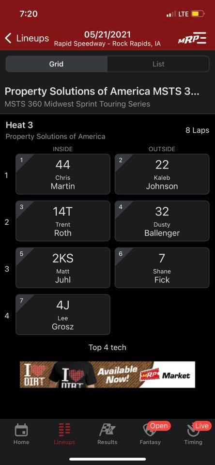 Here are the heat race... - Anthony Roth Racing Fan Page