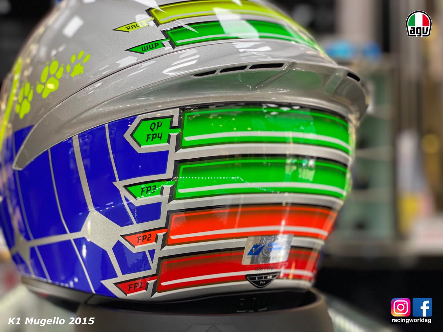agv k1 rossi mugello 2015 K-1 Full Face Helmet  Motorangutan Fit especially designed to allow wearing glasses AGV K1 TOP ROSSI MUGELLO