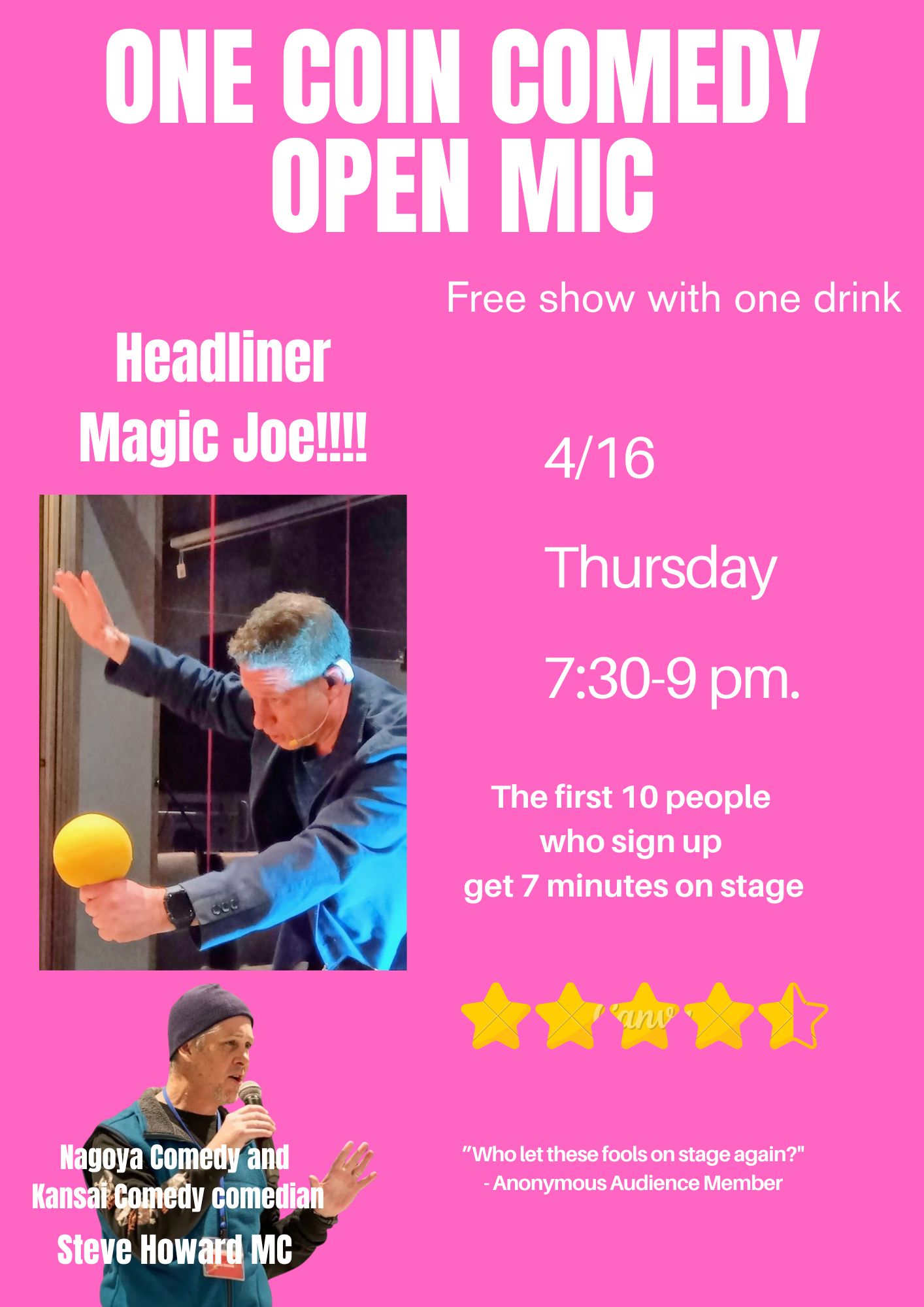One Coin Comedy Open Mic