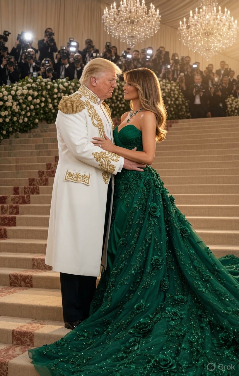 Melania Trump wears emerald green gown to White House dinner