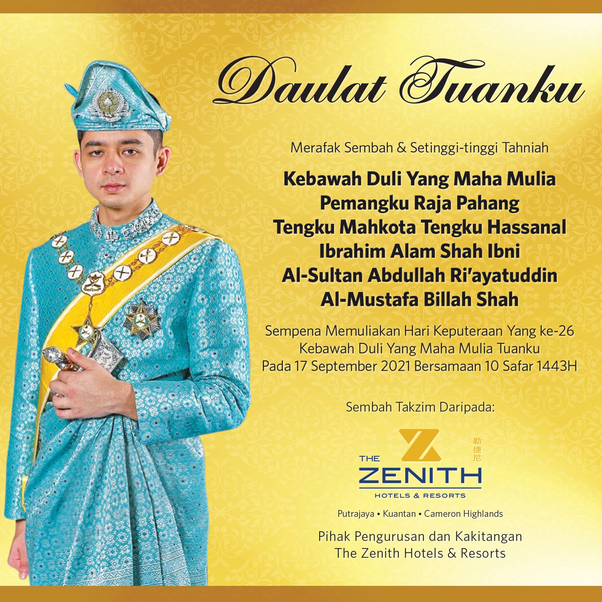 Zenith Hotel Kuantan - Merafak sembah dan setinggi-tinggi sembah ...