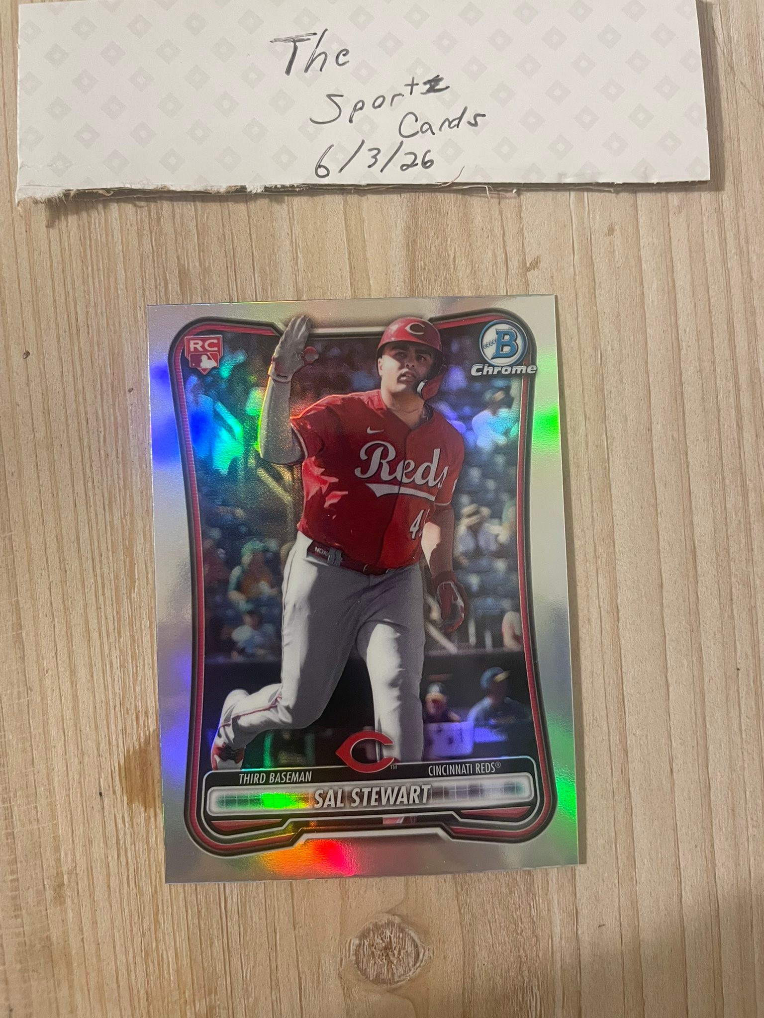 Sal Stewart Bowman Chrome Red Rookie Refractor for sale