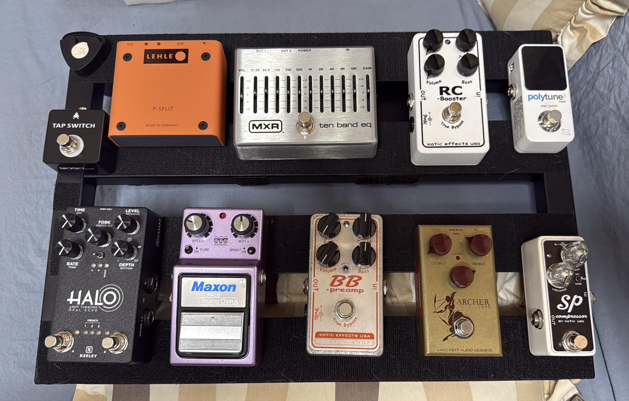 Guitarist builds third pedalboard with MXR M108S and Lehle P Split III
