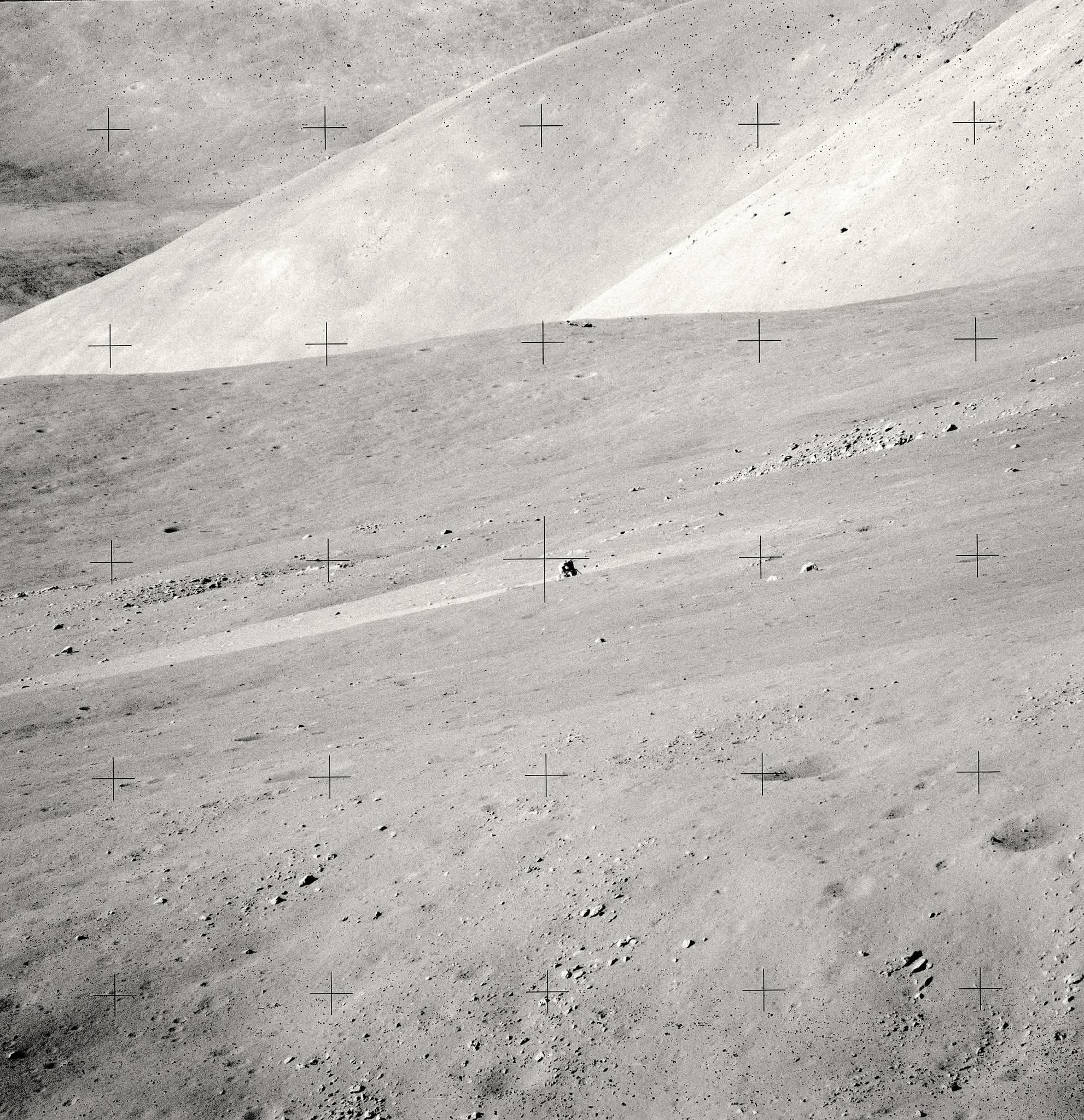 Apollo 17 moon surface view nearside Highlands