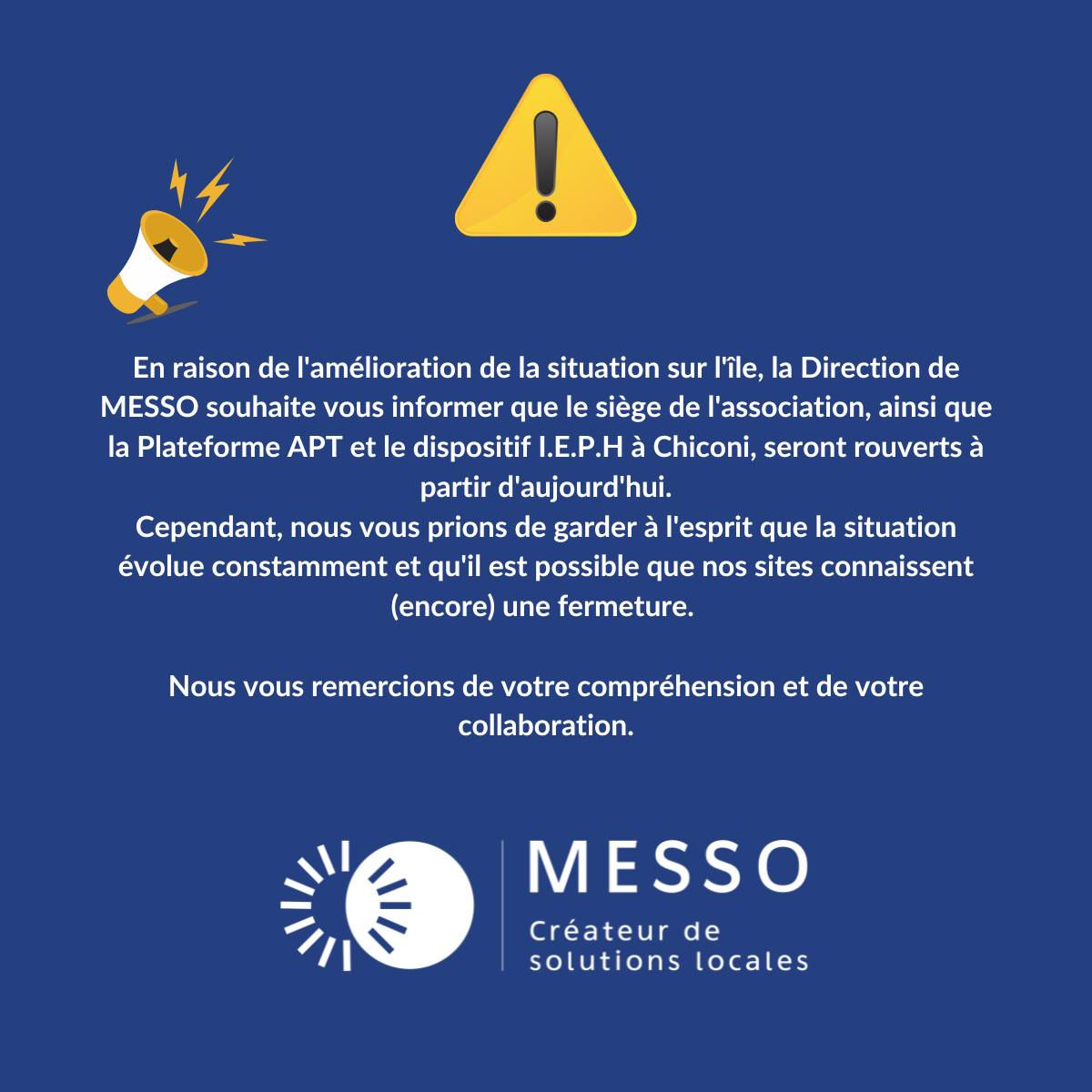 MESSO - ⚠️ Annonce importante ⚠️ En raison de... | Facebook