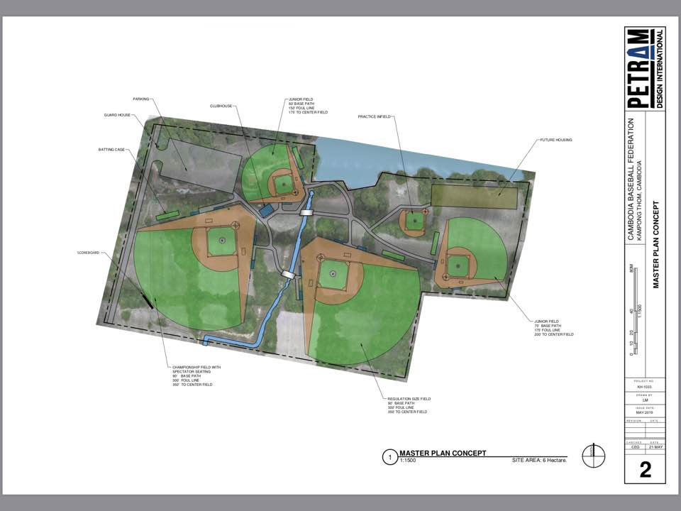 The Master Plan Layouts of a Baseball Park in Cambodia. This field ...