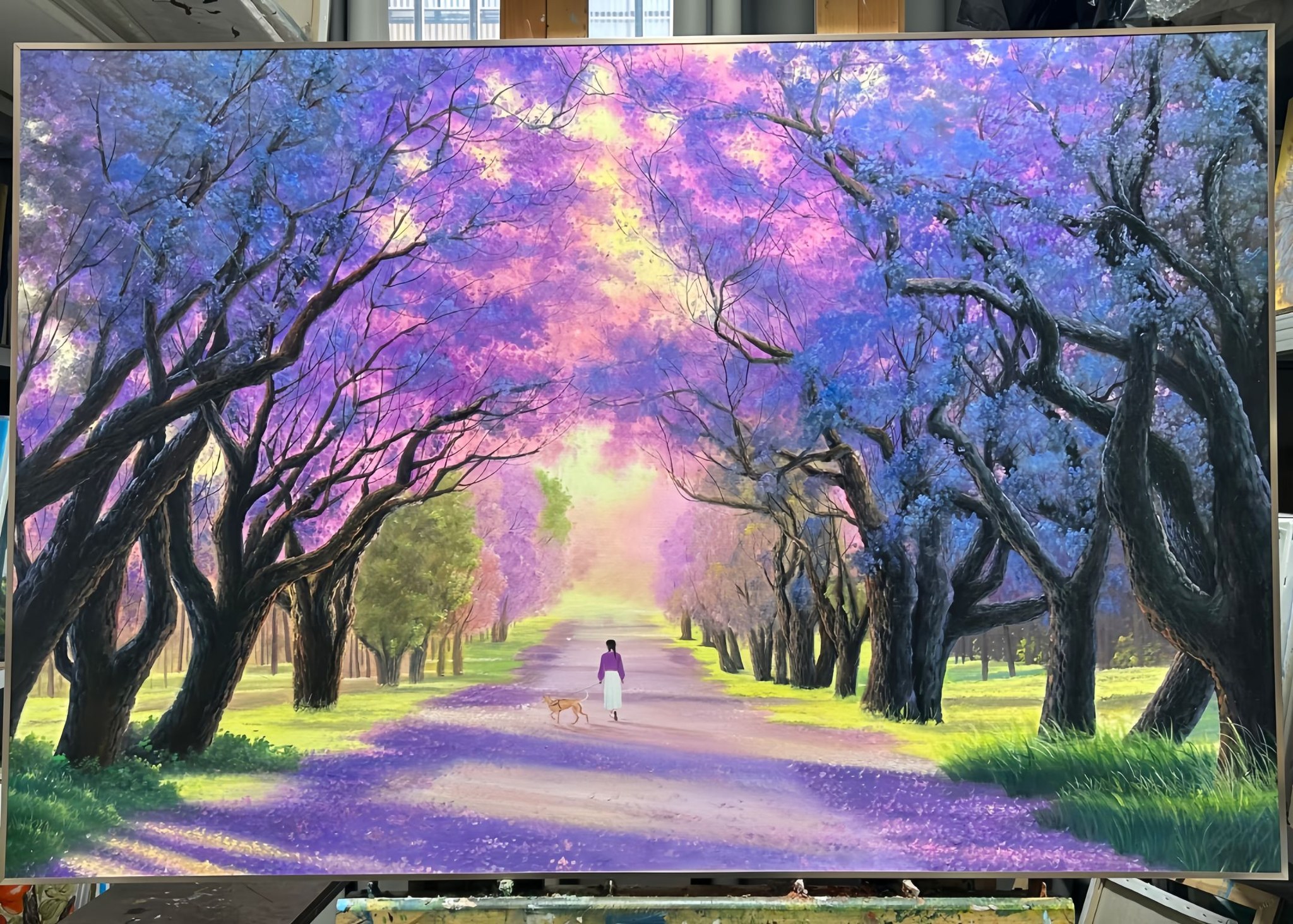 Na - Purple shadows on the ground. Trees bending inward like they’re ...