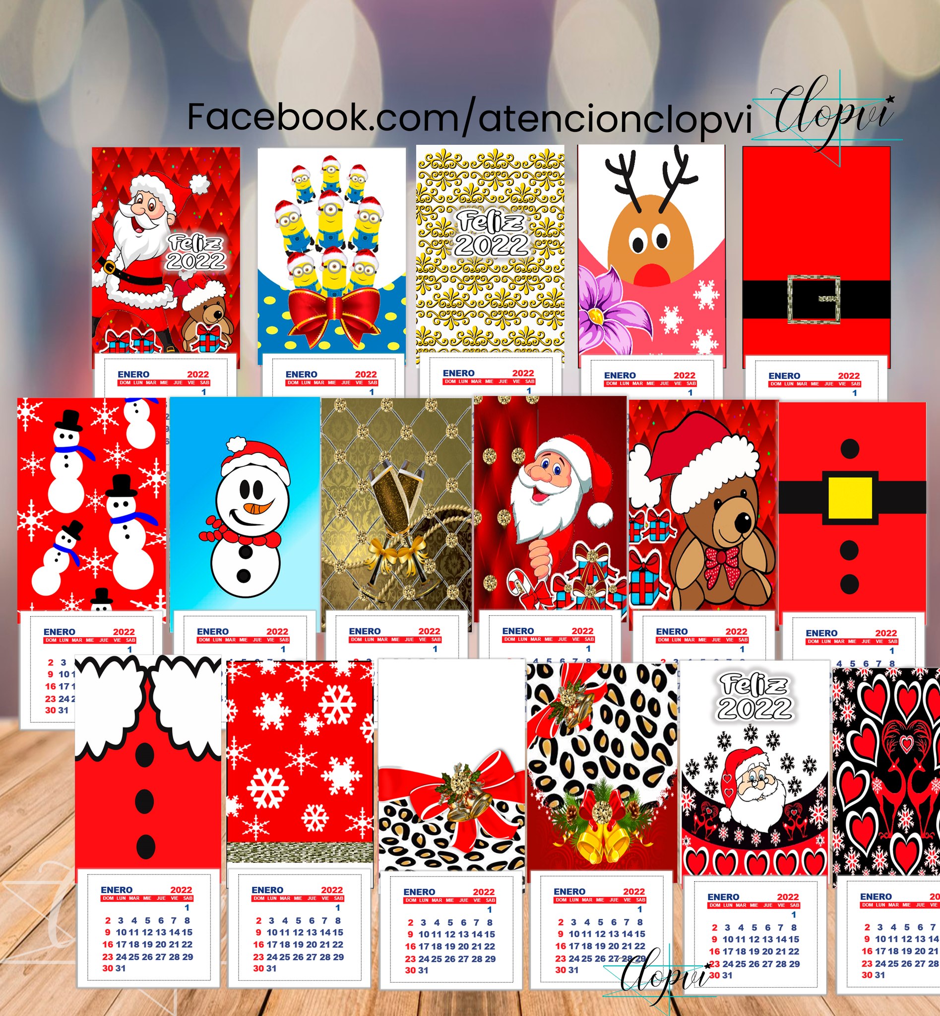 Atención Clopvi - 20 mini calendarios tema navidad formato...