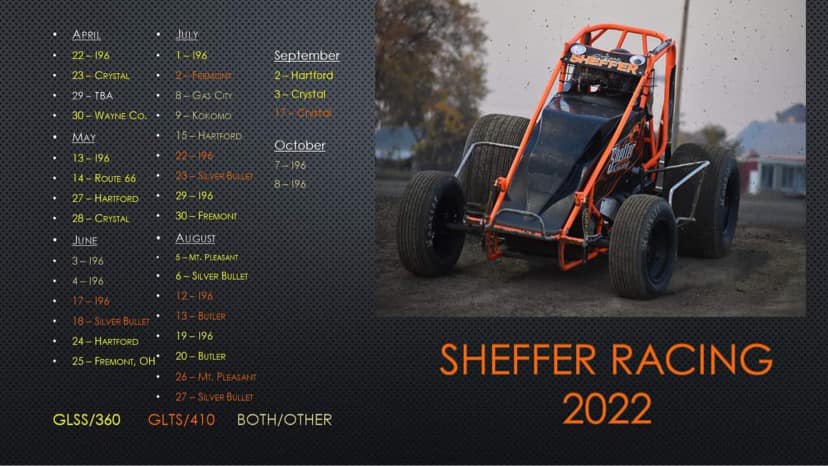 Sheffer Racing - Here’s the 2022 race schedule!!! 🏁... | Facebook