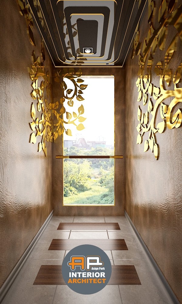 Interior Design Project : ลิฟท์ภายในอาคาร Style : thai contemporary ...