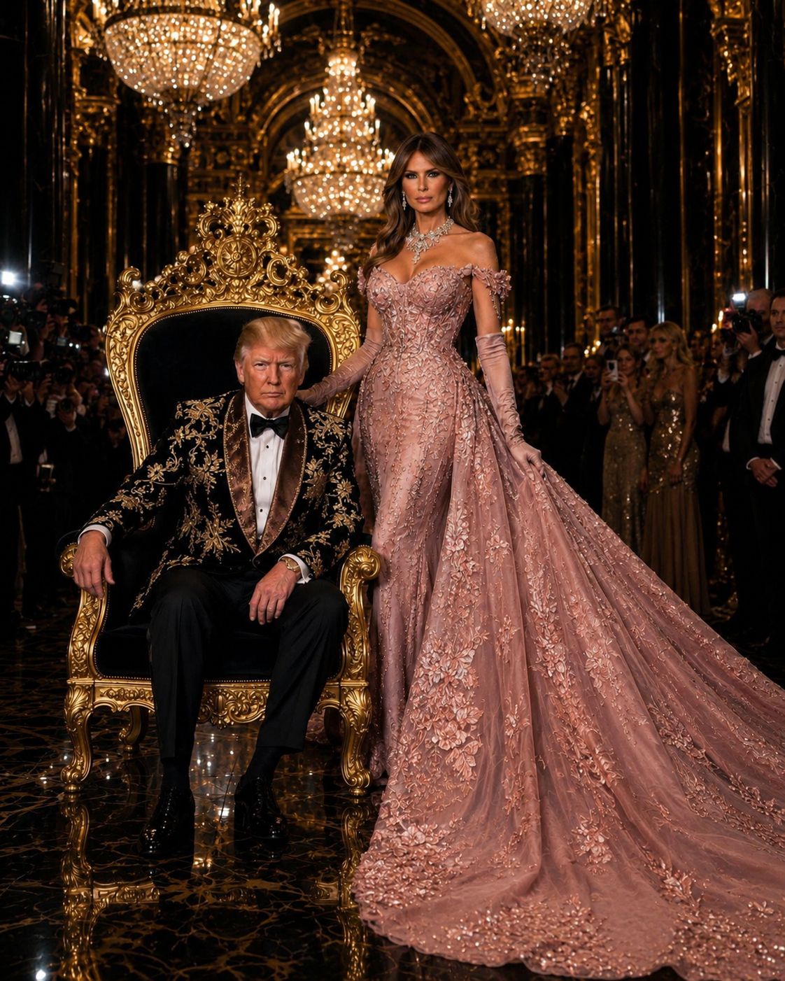 melania trump gold dress exudes elegance in a classic gown Web Collection: City Break
