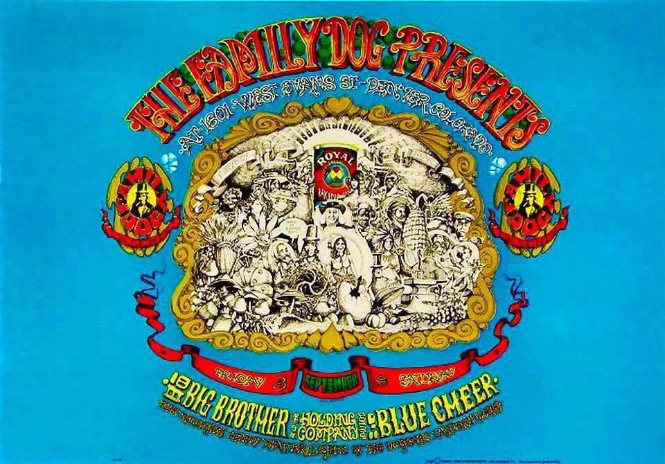 Family dog concert poster in Denver, CO 1968