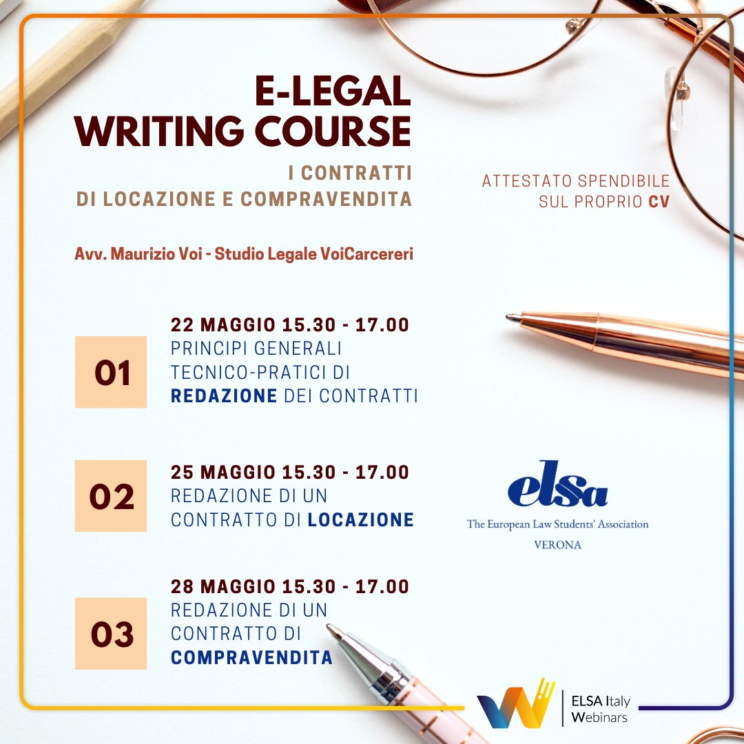 ELSA - ️ E-LEGAL WRITING COURSE ️ Sono aperte le iscrizioni per il ...