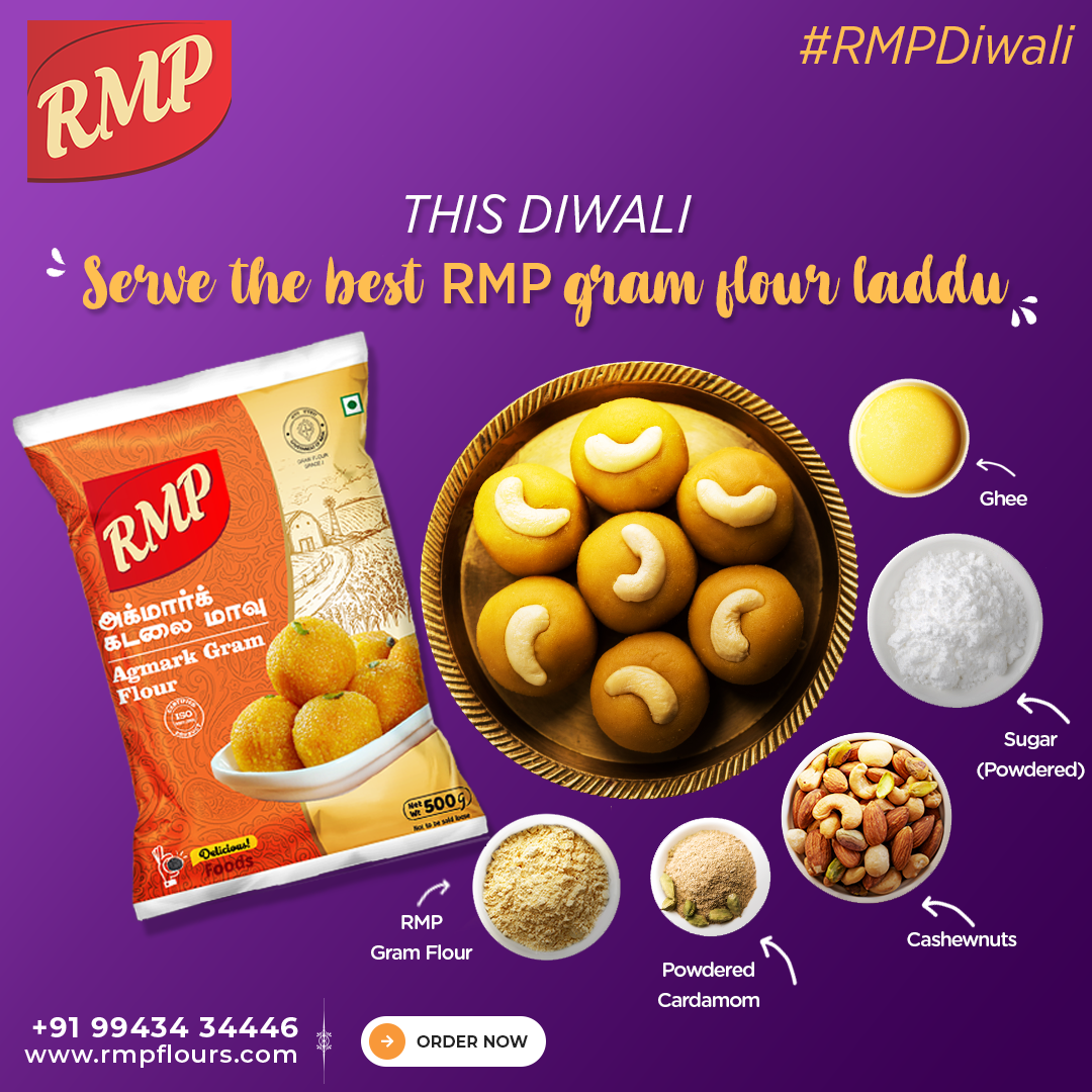 RMP - This Diwali Serve the best RMP gram flour laddu😋 📍 154-5A, Radha ...
