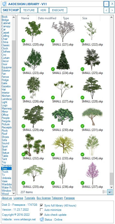 👉 Updated 18 tree in plugin:... - Sketchup Library