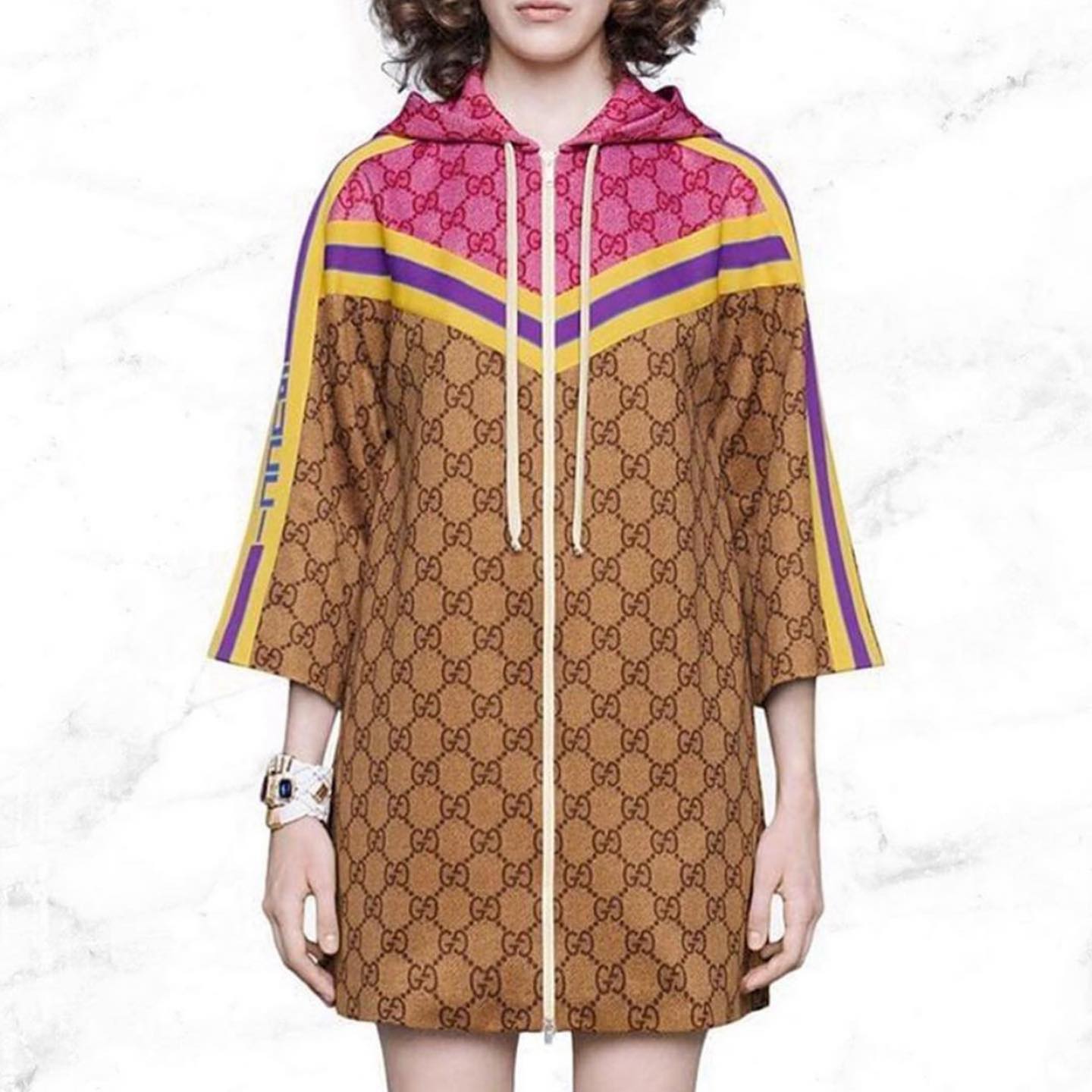 gucci hooded jersey dress Brand: Gucci⁠⠀ Item: Monogram Technical with Zip⁠⠀ Size: ⁠XS⁠⠀ Our Price: 4,200 QAR⁠⠀⁠⠀ Condition: Like New⁠⠀ ⁠⠀⁠⠀ Gucci horsebit dress