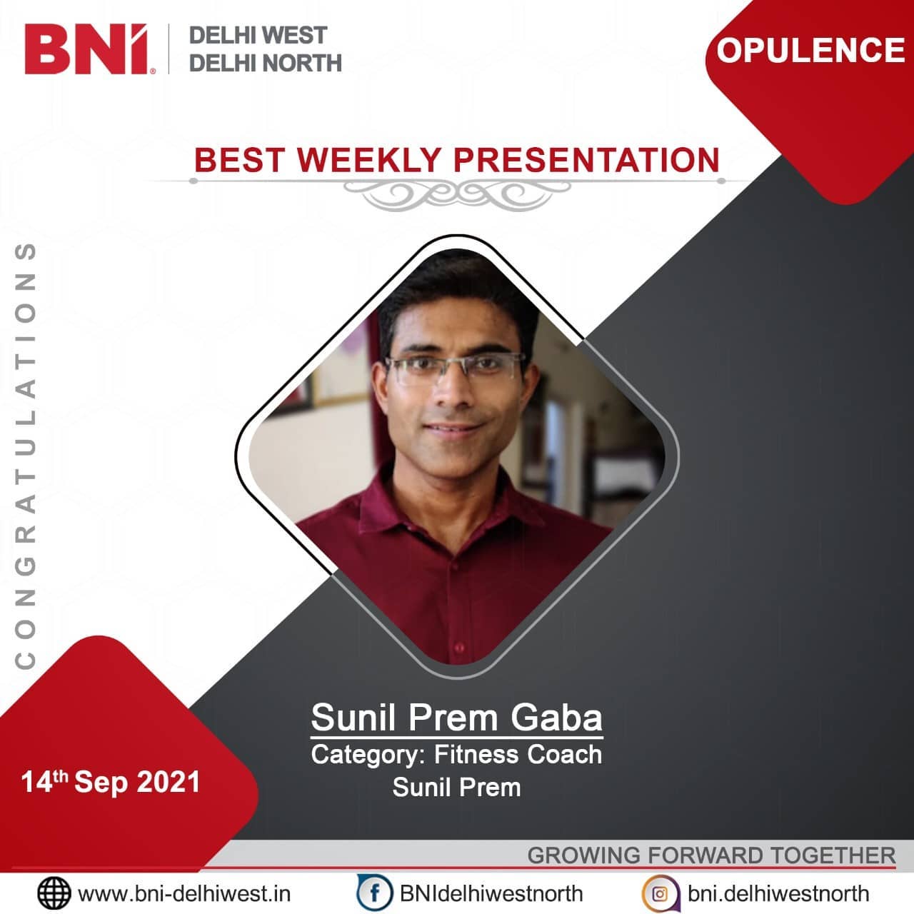 BNI New Delhi - Congratulations Mr Sunil for winning the... | Facebook