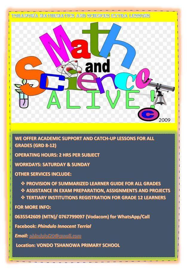 Tshanowa Mathematics & Physical Sciences Extra Lessons | Sibasa