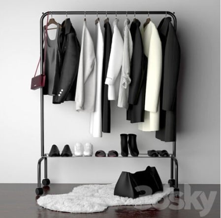 Clothes Rack Free Sketchup Model... - Sketchup Models Cart