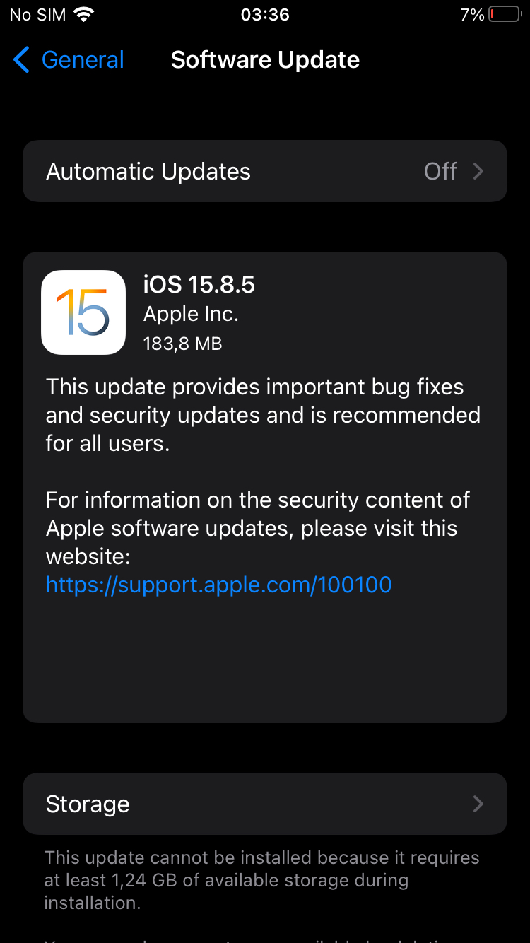 Apple releases ios 15.8.5 for old devices
