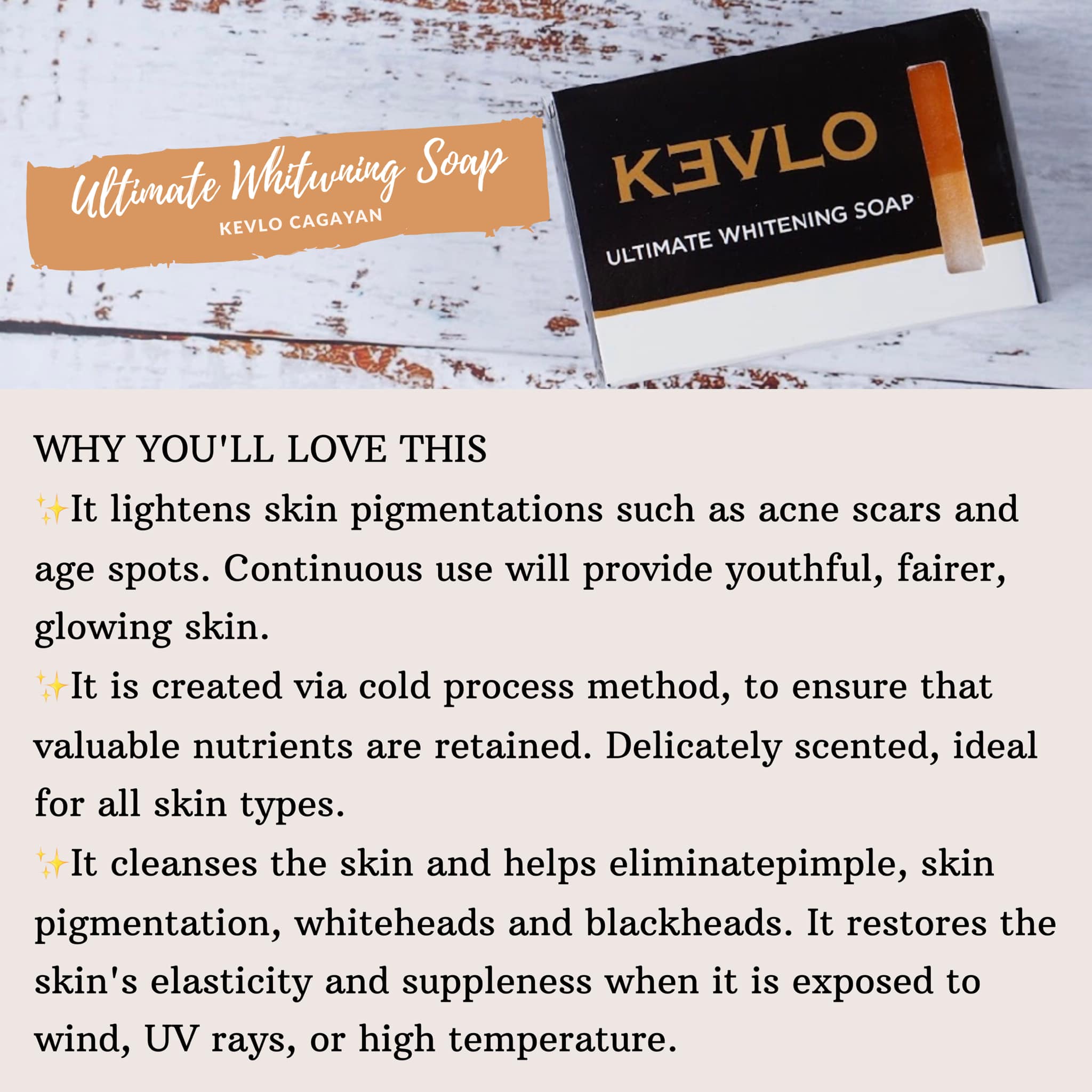 ✨KEVLO Ultimate Whitening Soap ✨ P140 only