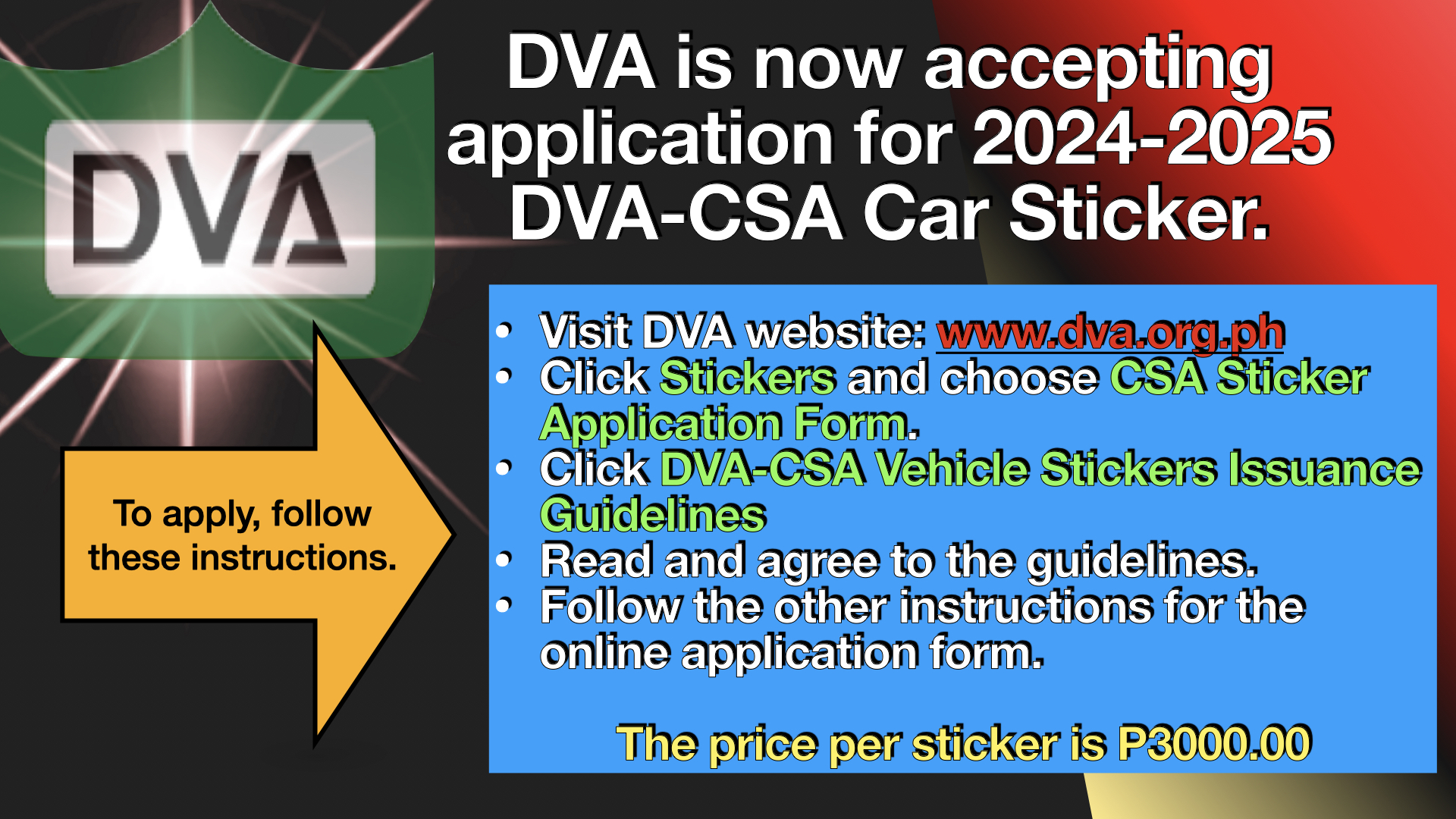 Colegio - ATTENTION: CSA Parents and Guardians RE: DVA-CSA sticker ...