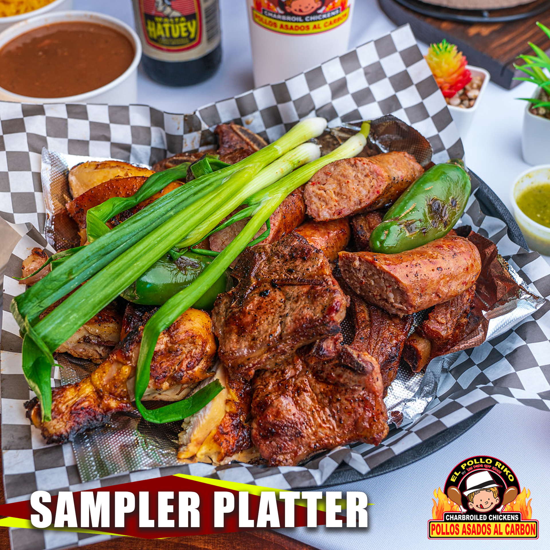 El Pollo Riko - 🔥 SAMPLER PLATTER 🔥 1/2 a Chicken, 2...