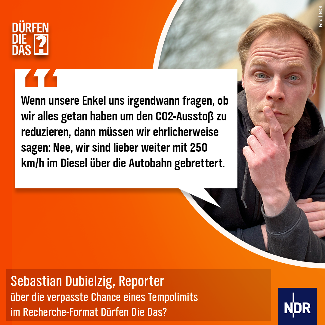 NDR - Eine neue Studie besagt, dass ein Tempolimit zweieinhalbmal mehr ...
