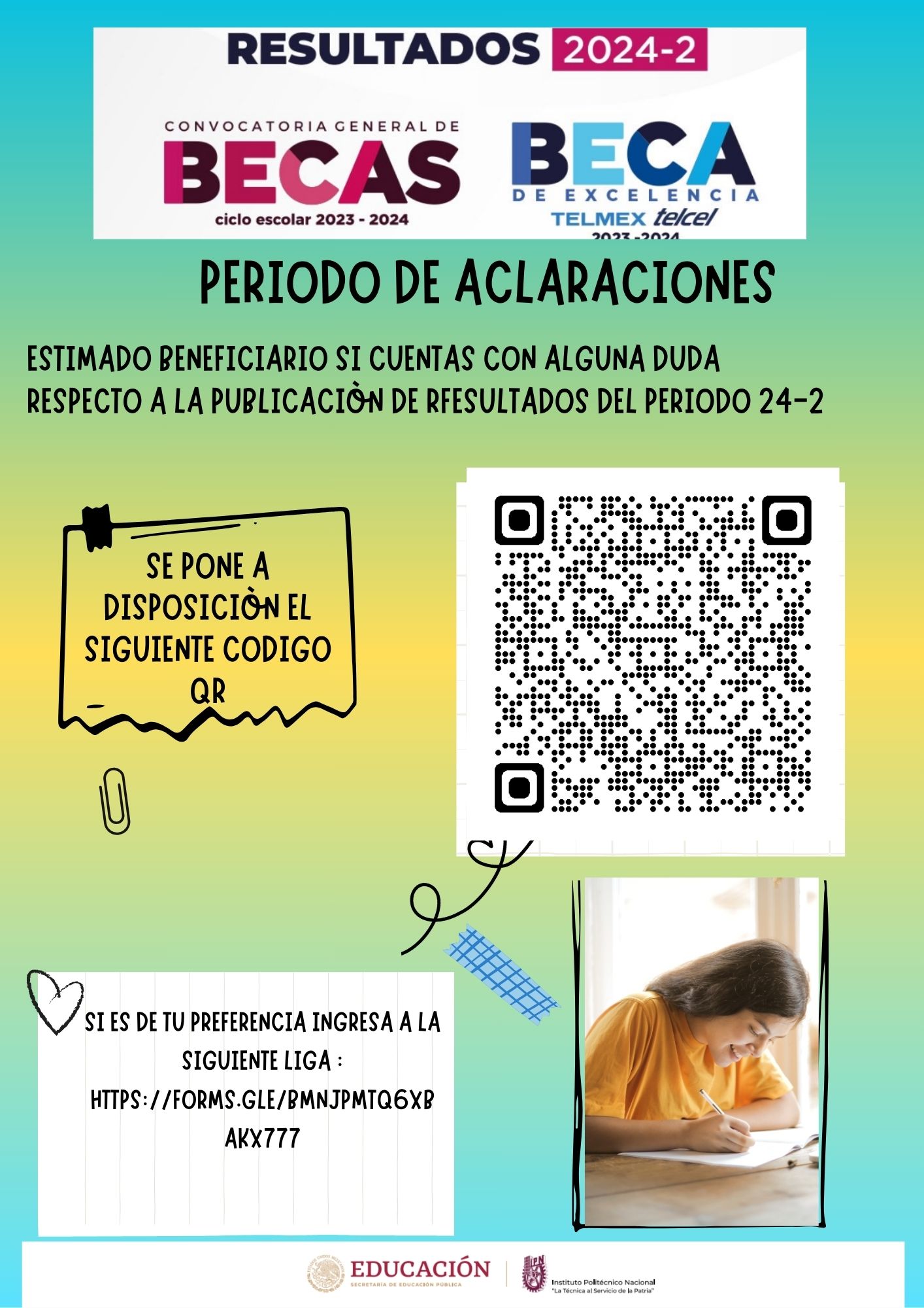 🚨 #Atención COMUNIDAD ESCA SANTO TOMÀS, becarios del periodo escolar ...