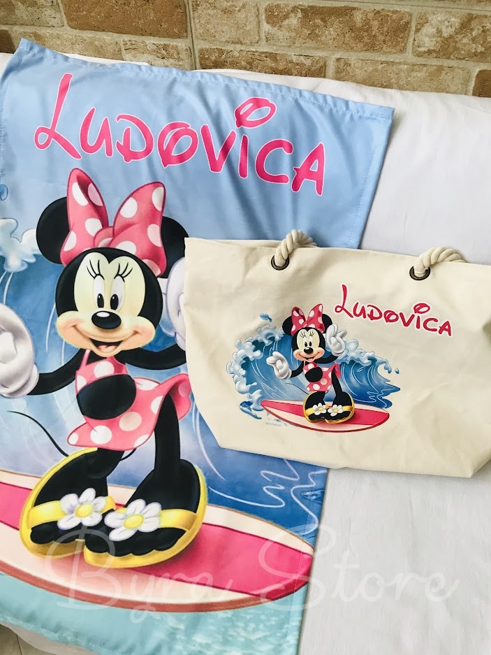 Set Spiaggia Personalizzato: Borsa In Juta E Telo Mare Fouta, Ricamabile, Idea Regalo Per Maestre, Mamme E Amiche