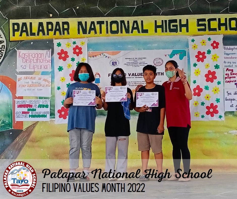 Filipino Values Month 2022... - DepEd Tayo Palapar NHS 321101