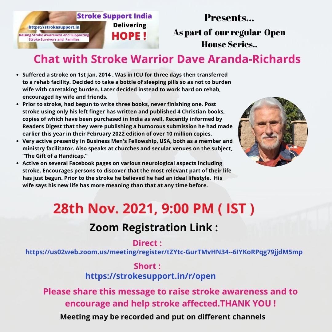 Second Chance Stroke Survivors | **Stroke Support India announces ...
