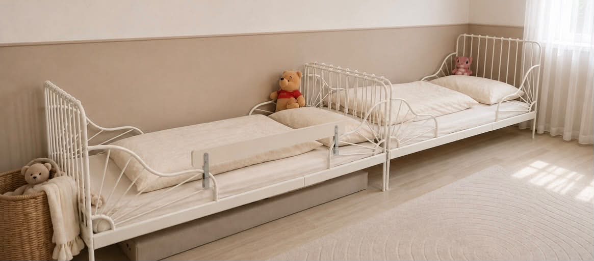 IKEA Minnen Bett ausziehbar + Matratzen & Lattenrost