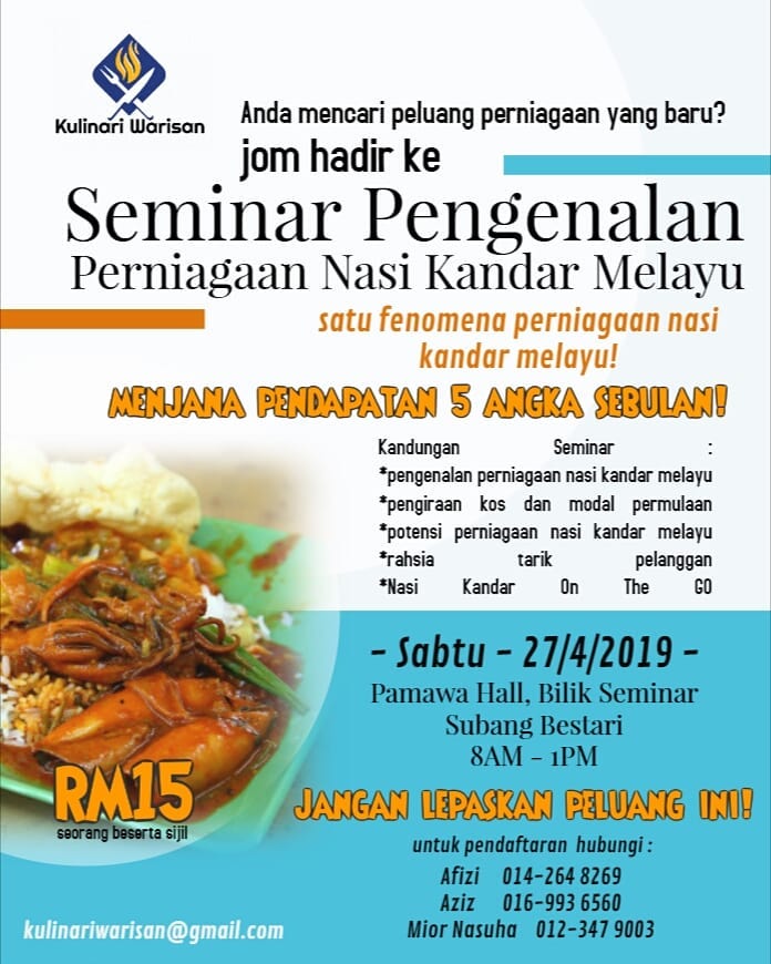 Kulinari Warisan Moh Kome Kita Serbu Seminar Pengenalan Perniagaan Nasi Kandar Melayu Satu Fenomena Baru Sebarkan Ke Group Whatsapp Yang Lain Jom Kita Selongkar Rahsia Perniagaan Nasi Kandar Melayu Dapatkan Rahsia