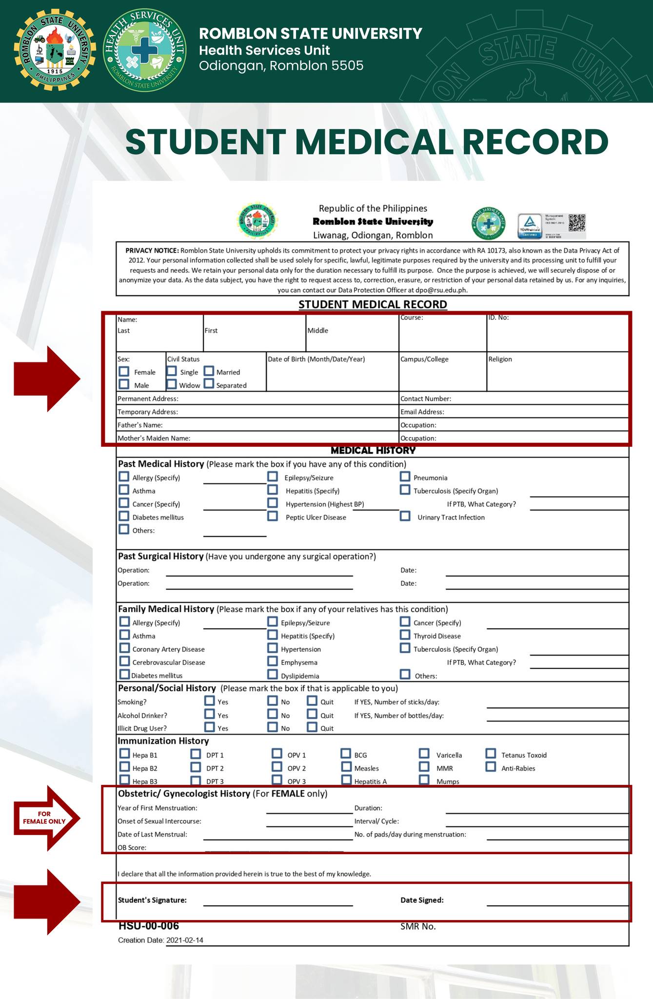 RSU Romblon CAMPUS-Health Services Office | Romblon