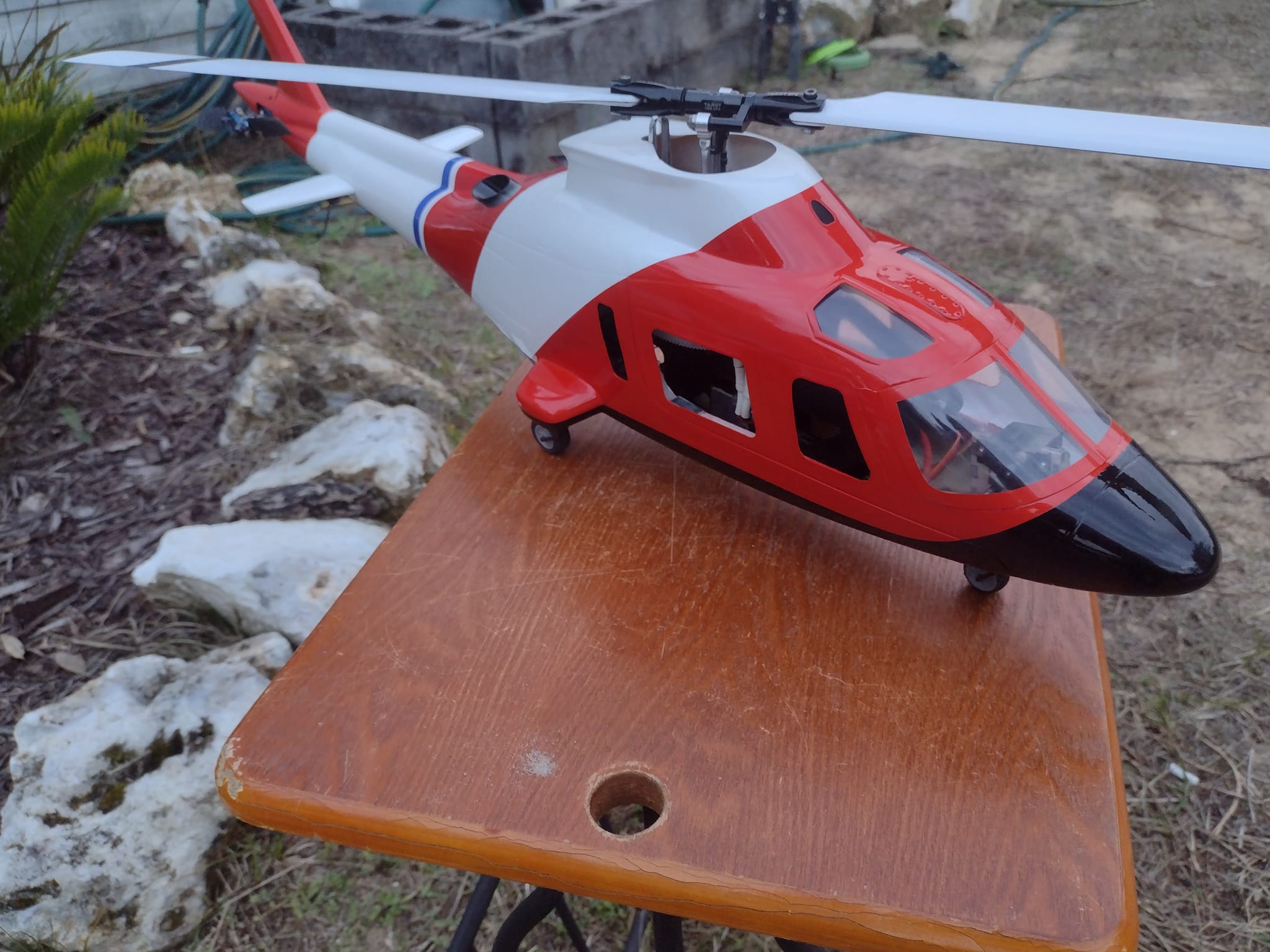 T-rex 450 in a airwolf fuselage now I have to get the courage to