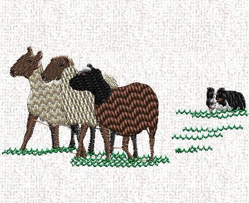 Blue Ewe Embroidery Pattern Design Studio