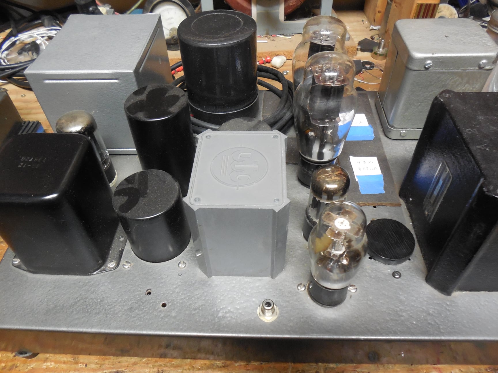 Bogen DB-130 mono amps converted to monoblocks with 6FW5 tubes