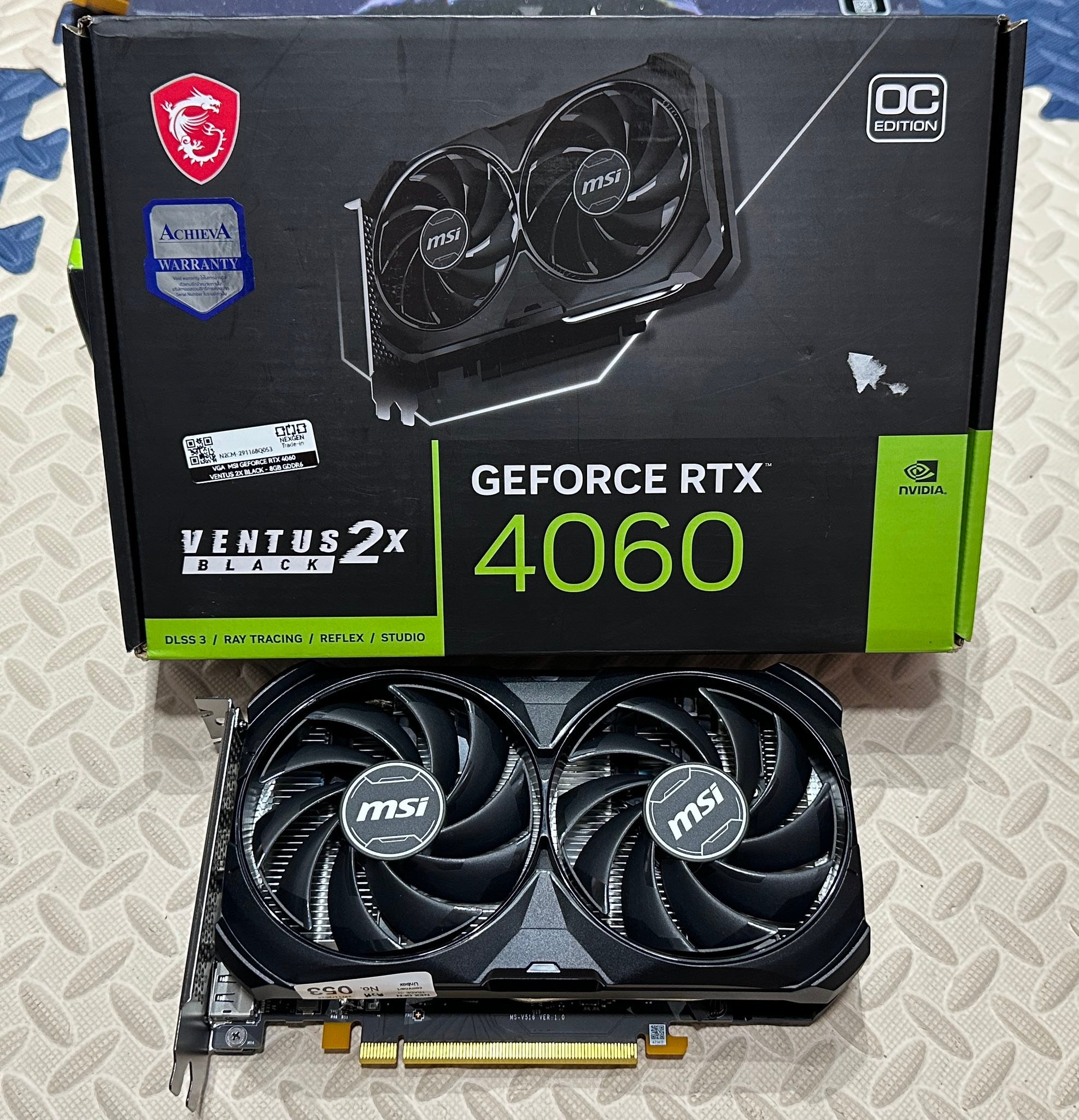 ขาย RTX4060 Msi Ventus2x สีดำ ราคา 7,690฿ ประกันถึง 7/2027 สีขาว 