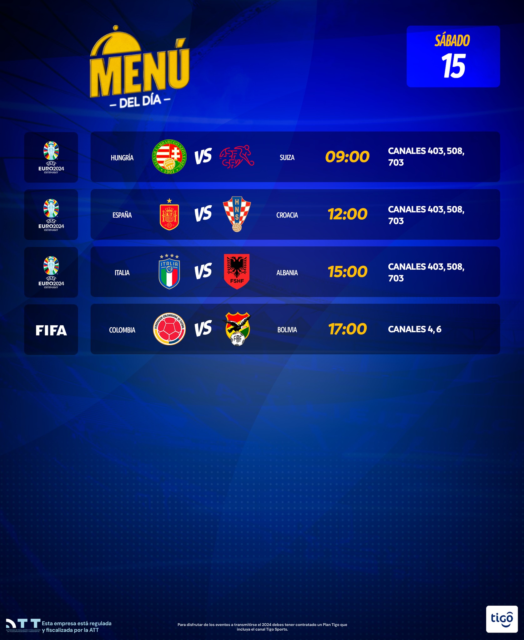 👉MENÚ DEL DÍA 👈 Esta es la... - Tigo Sports Bolivia