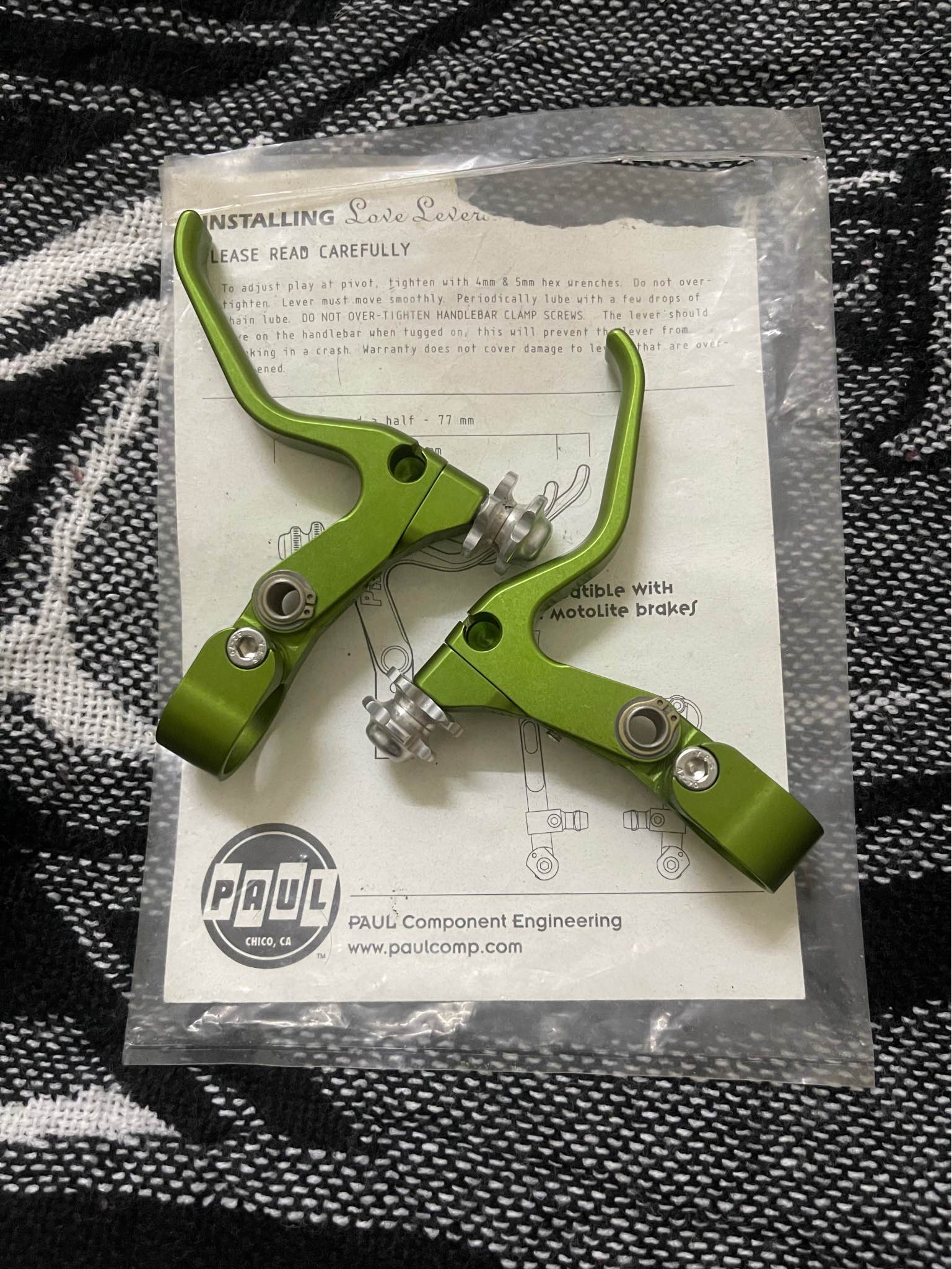 Paul Component Love Lever Made In Usa Green Mint Condition Cod Kl 