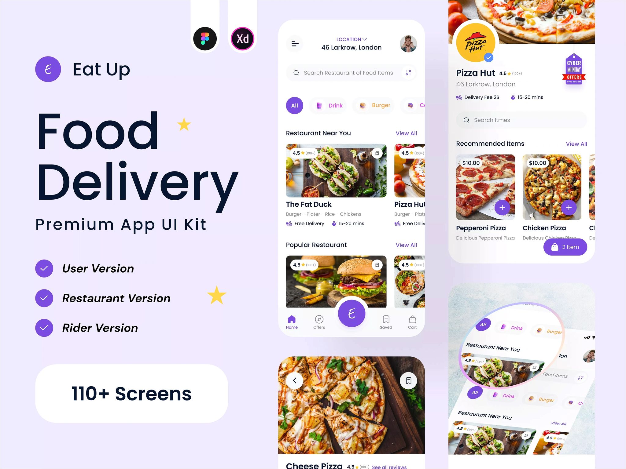 UIHUT - Food Delivery App UI KIT - Eat Up https://uihut.com/feature ...