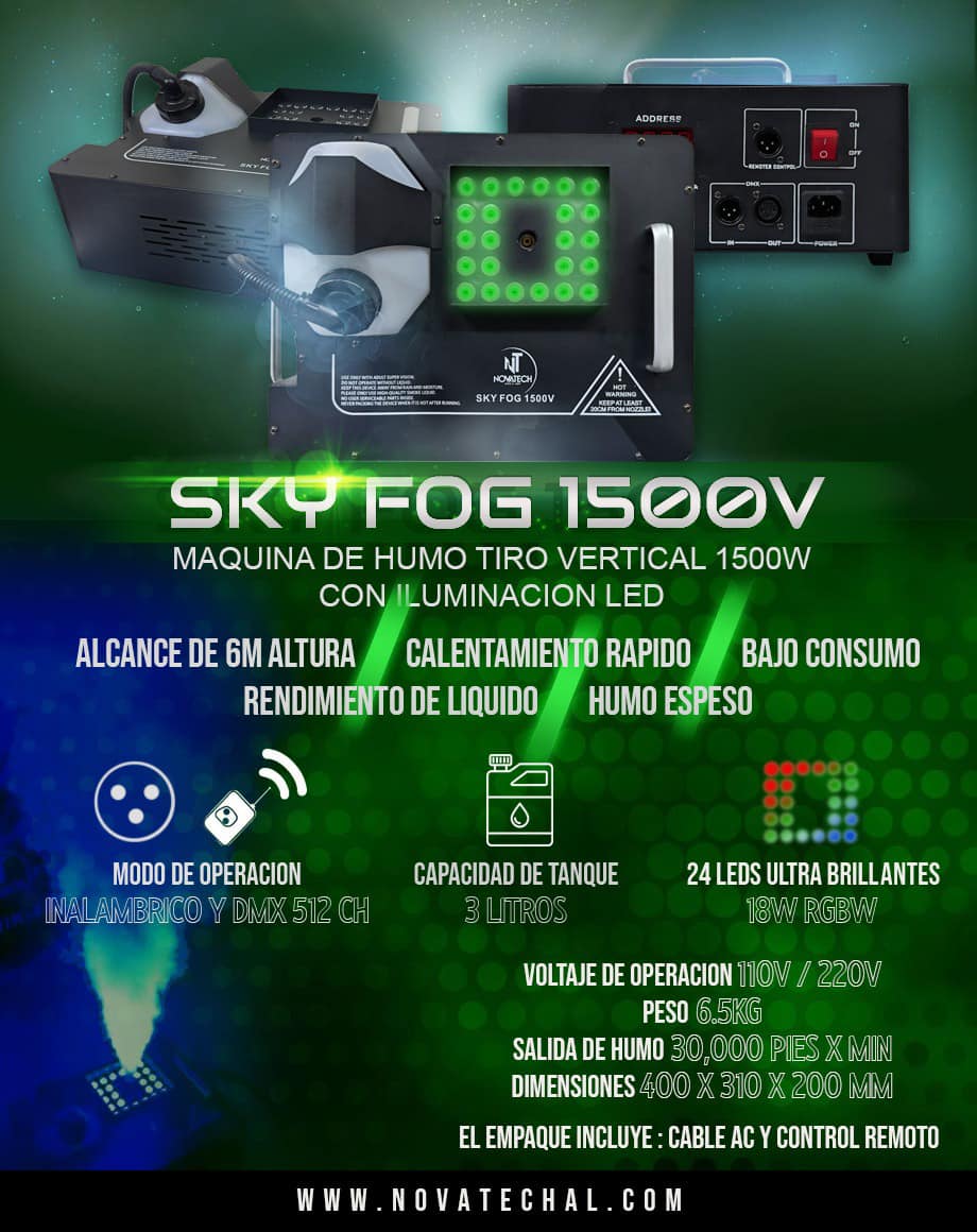 Conoce la poderosa #SKYFOG1500V... - Novatech Audiolight MX | Facebook