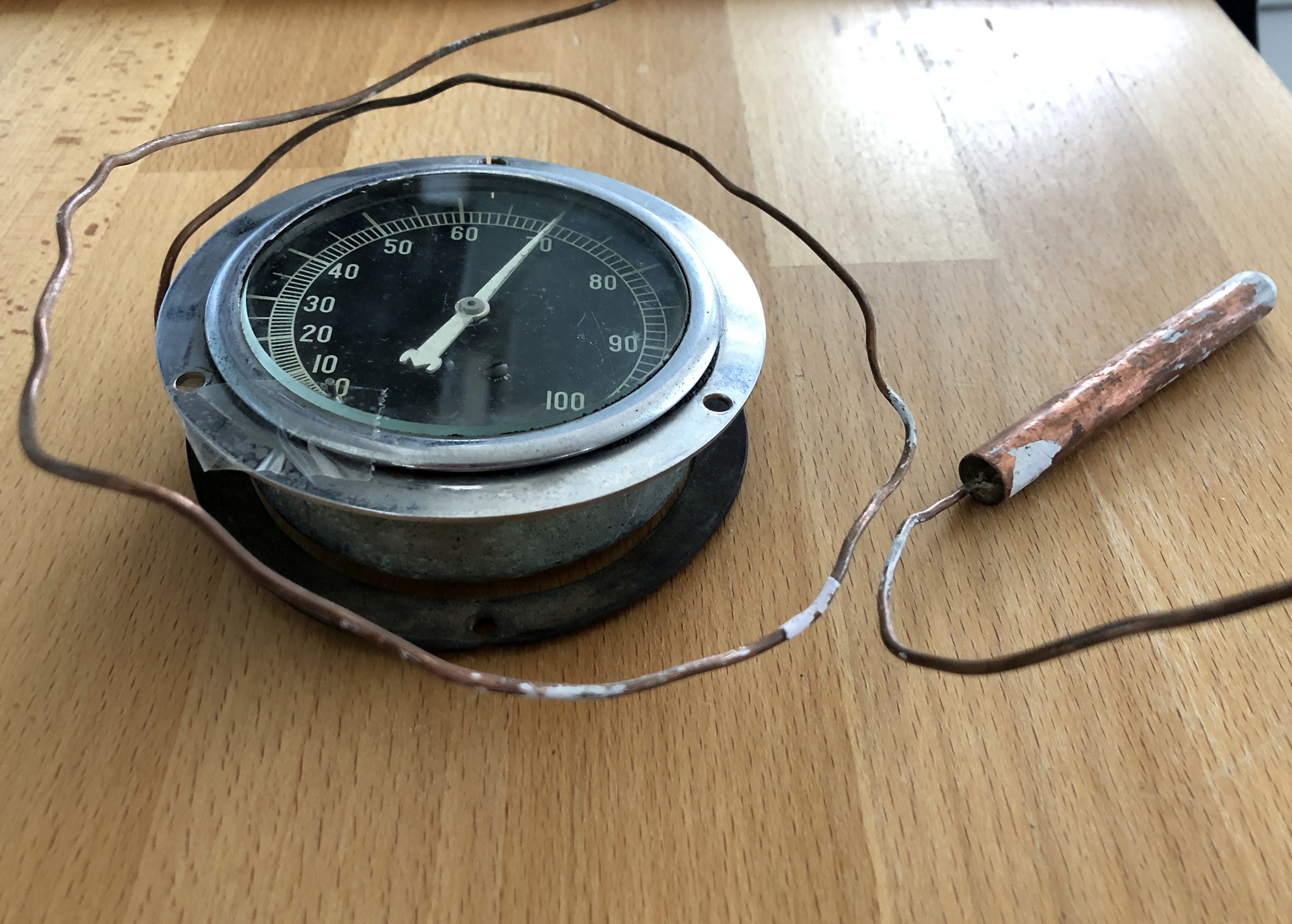Jauge De Température Industrielle Métal Cadran Sonde 1/2" - Lecture Jusqu'à 120°C