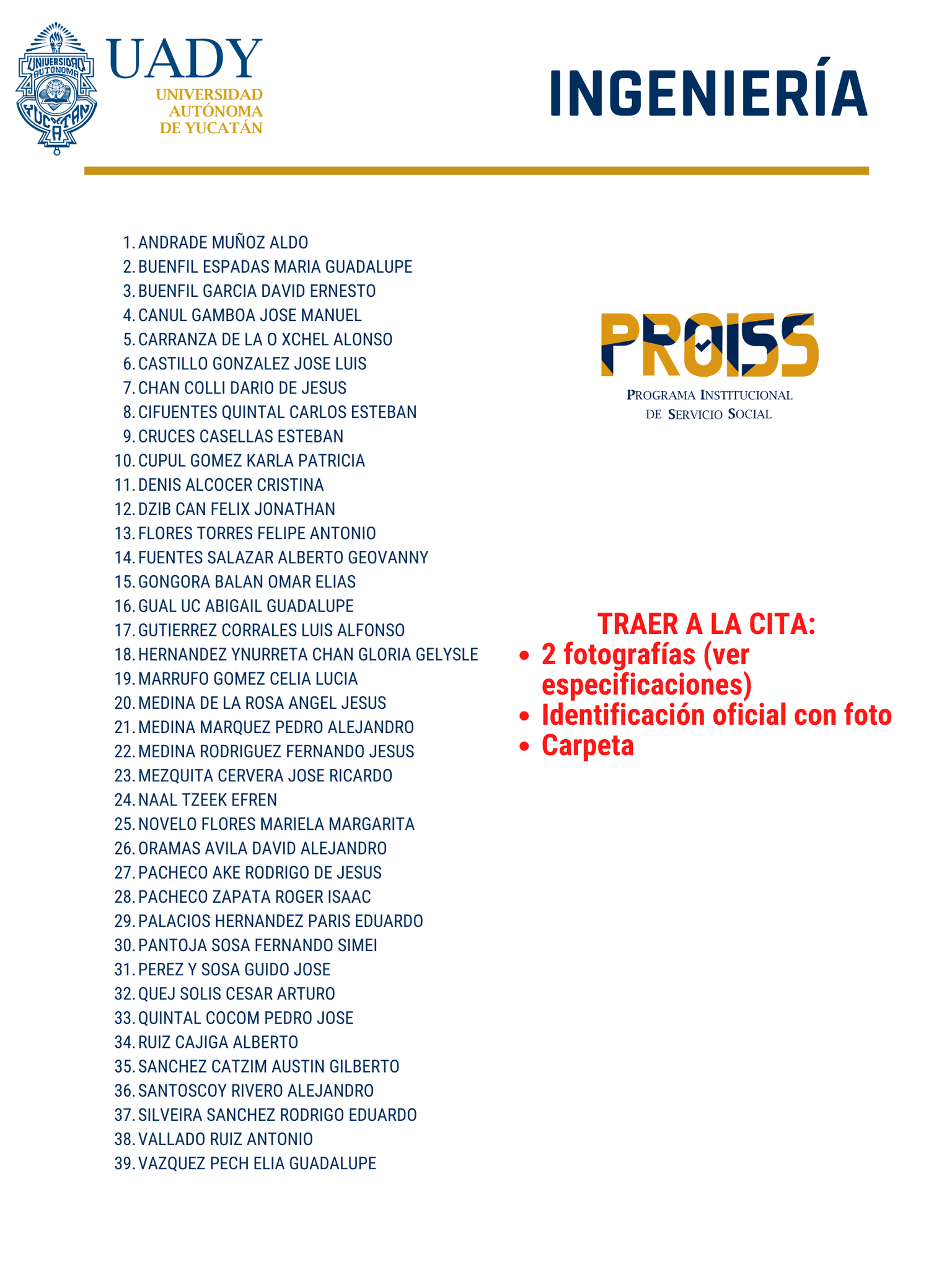 Programa Institucional de Servicio Social de la UADY - 🌻 2b Entrega de ...