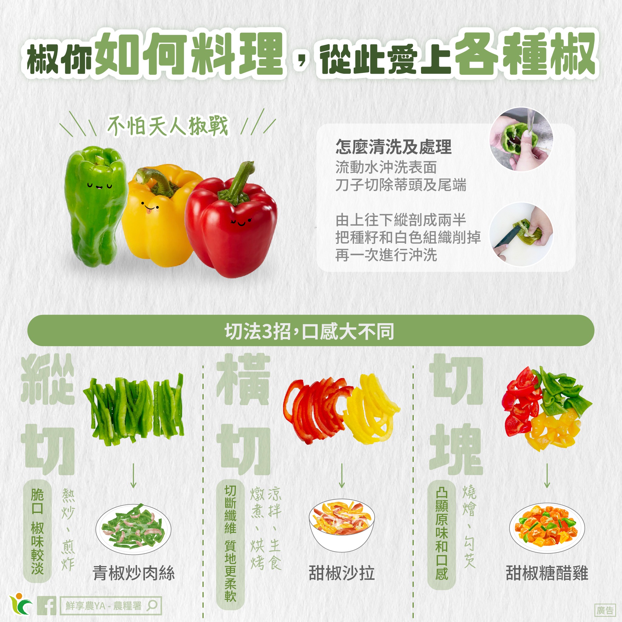鮮享農YA - 農糧署 - 椒你如何料理，從此愛上各種椒😍 是否看到「椒」就退避三舍了呢?😰 特殊氣味的 #青椒... | Facebook