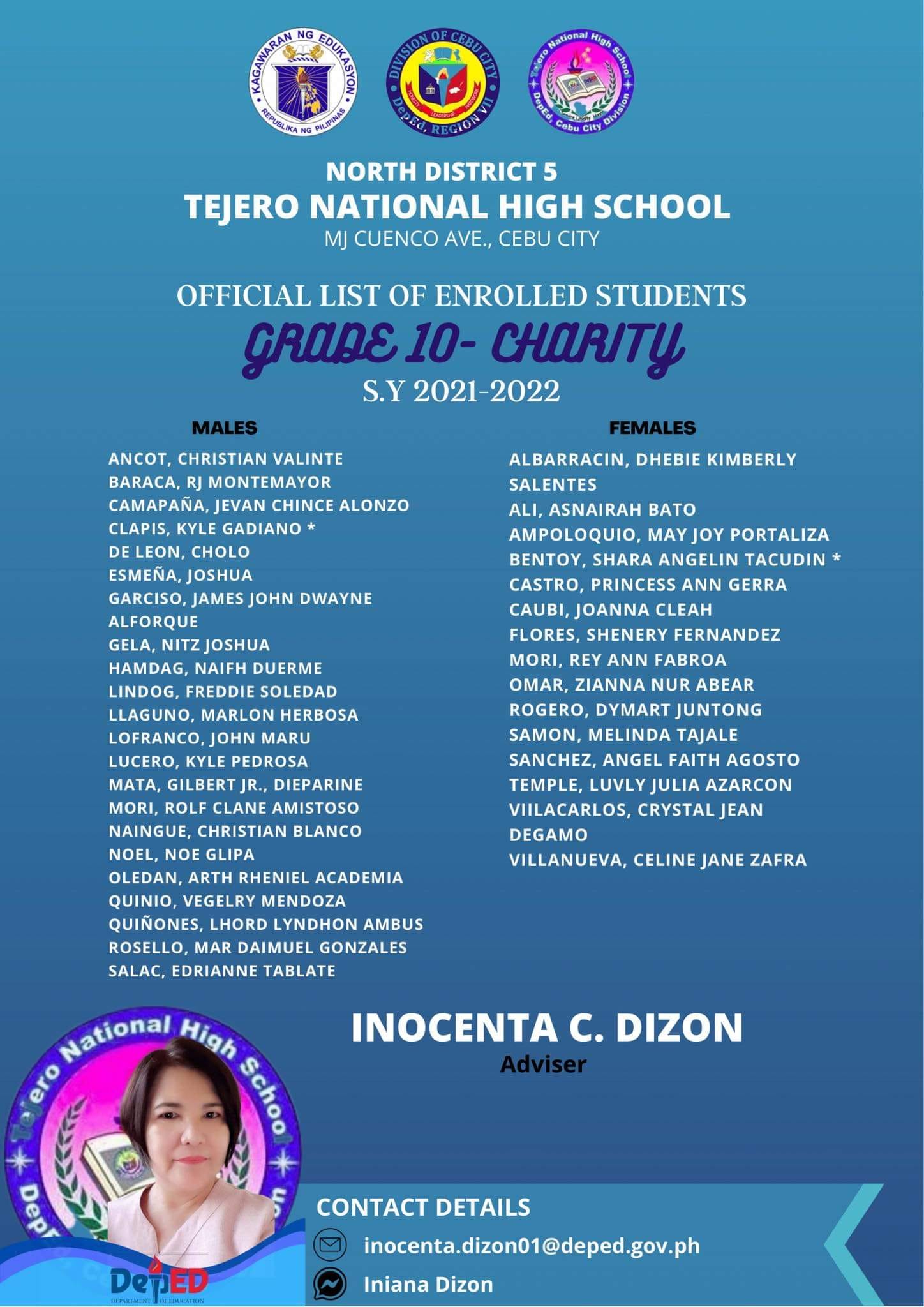 Grade 10... - DepEd R7-CCD-Tejero National High School | Facebook