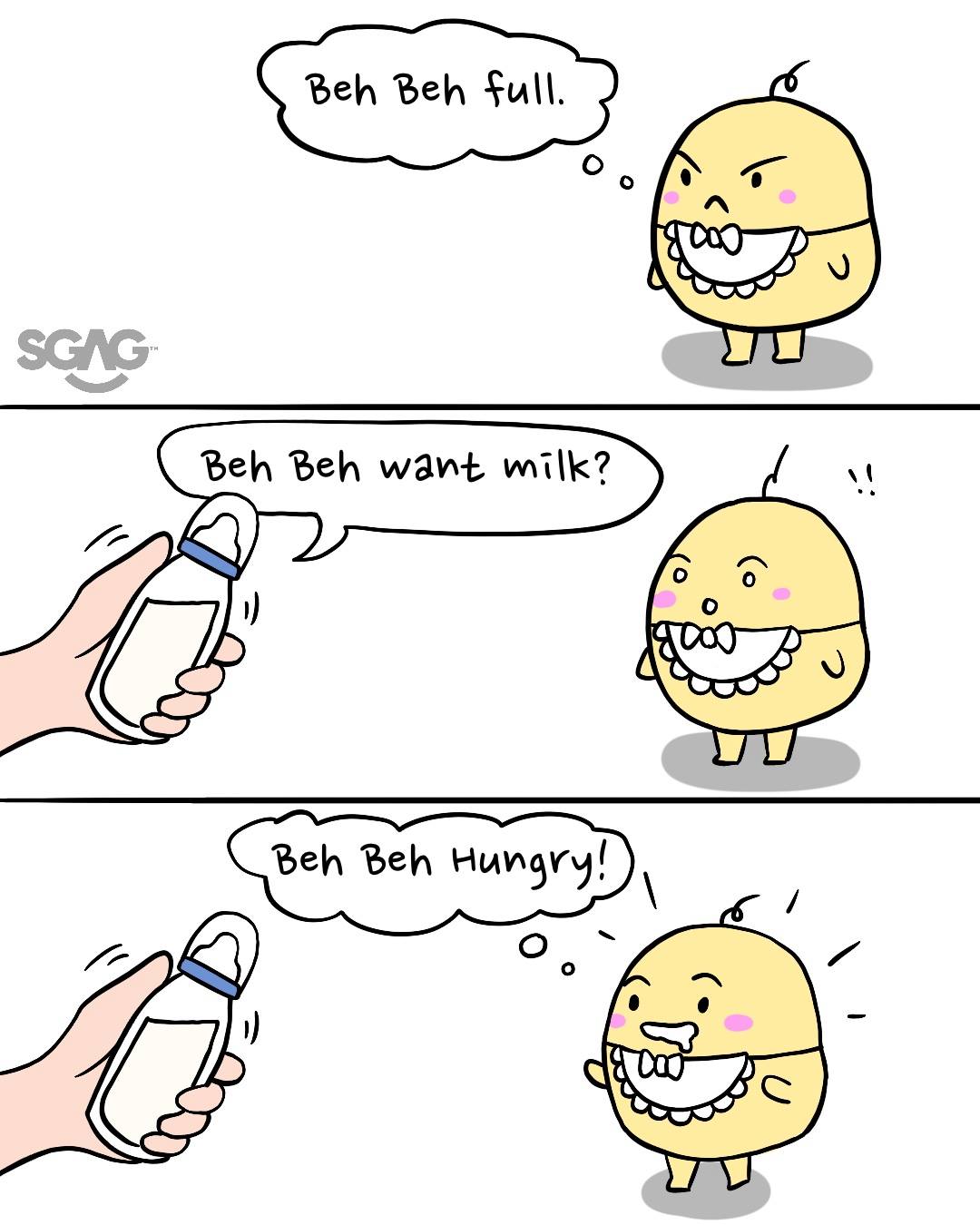SGAG - #behbeh only gets hungry when food comes - | Facebook