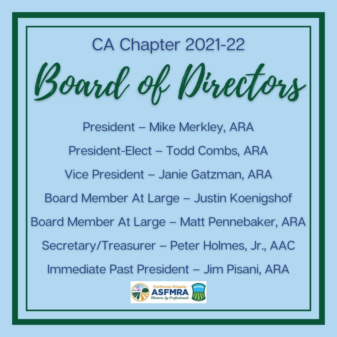 Congratulations to the following members who will serve as your Board ...